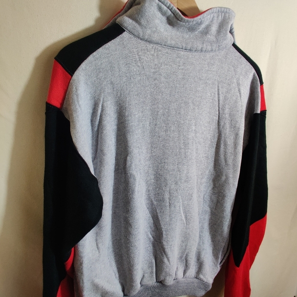 SPALDING Mens Vintage Multicolor Full Zip Color Block Cowl Neck Sweater Jacket M - Picture 9 of 10